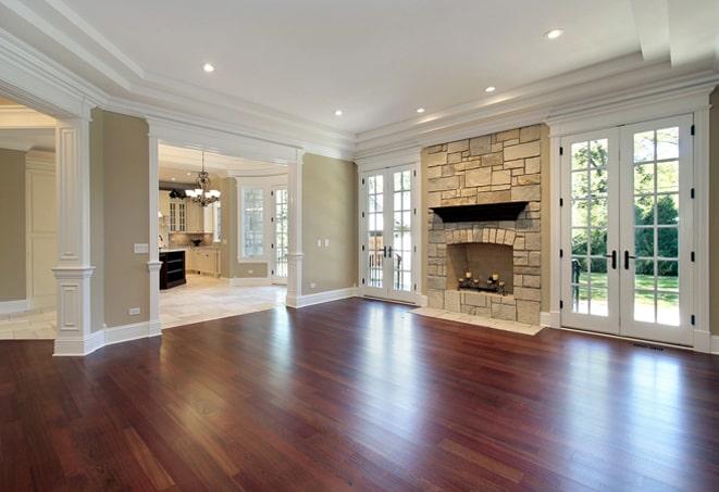 newly installed dark walnut wood floors